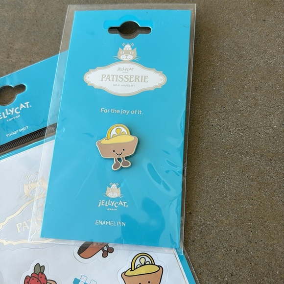 NWT Jellycat Collette Tarte Au Citron pin and sticker sheet - Picture 2 of 3